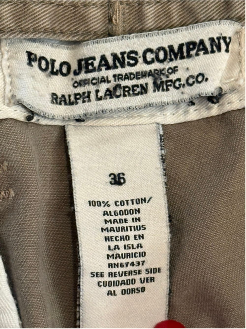 Vintage Y2K Polo Jeans Company Ralph Lauren Cargo Shorts Mens 36 Khaki Green - Picture 2 of 7